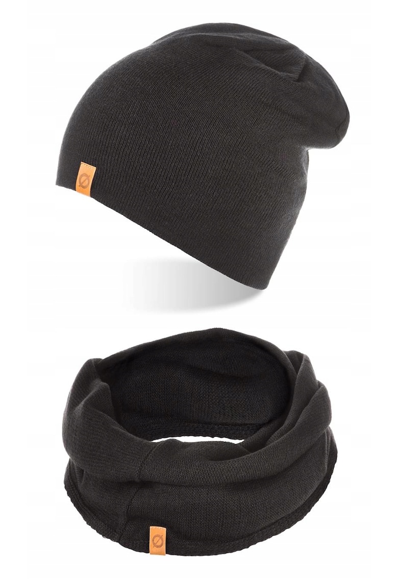 Set caciula cu fular barbati Brodrene - Acril - Negru