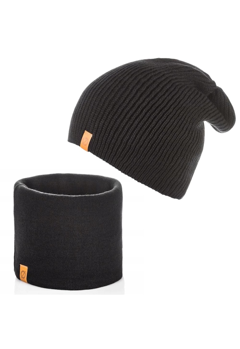 Set caciula cu fular barbati Brodrene - Acril - Negru