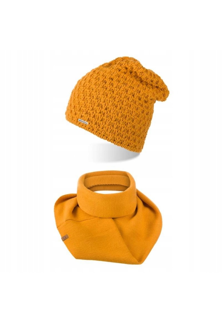 Set caciula si fular dama Brodrene - Acril - Galben
