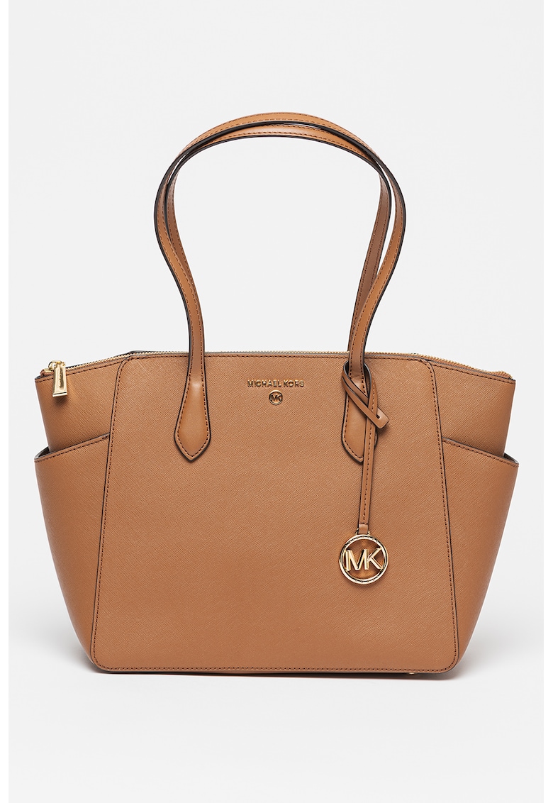 Geanta tote de piele Saffiano cu accesoriu logo Marilyn