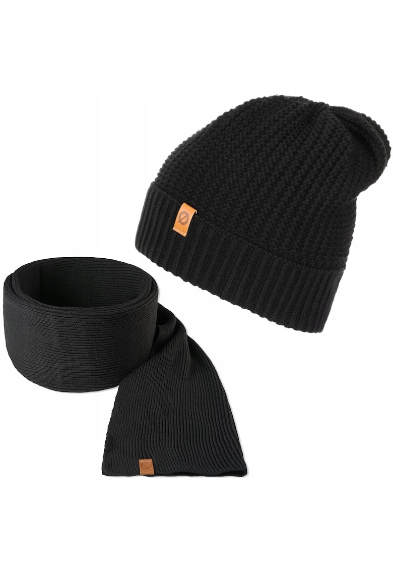 Set caciula si fular barbati Brodrene - Acril - Negru