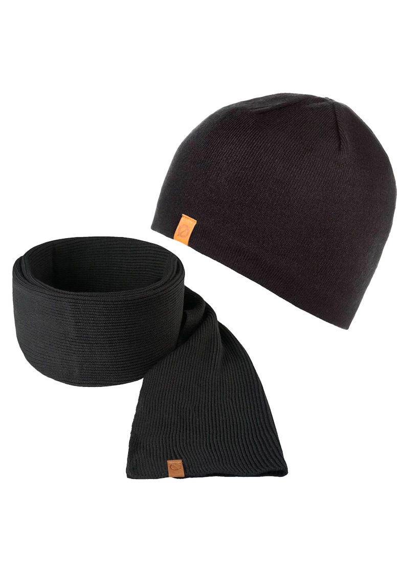 Set caciula + fular barbati - Brodrene - Acril - Circumferinta 56-60 cm - Fular 170 x 30 cm - Negru