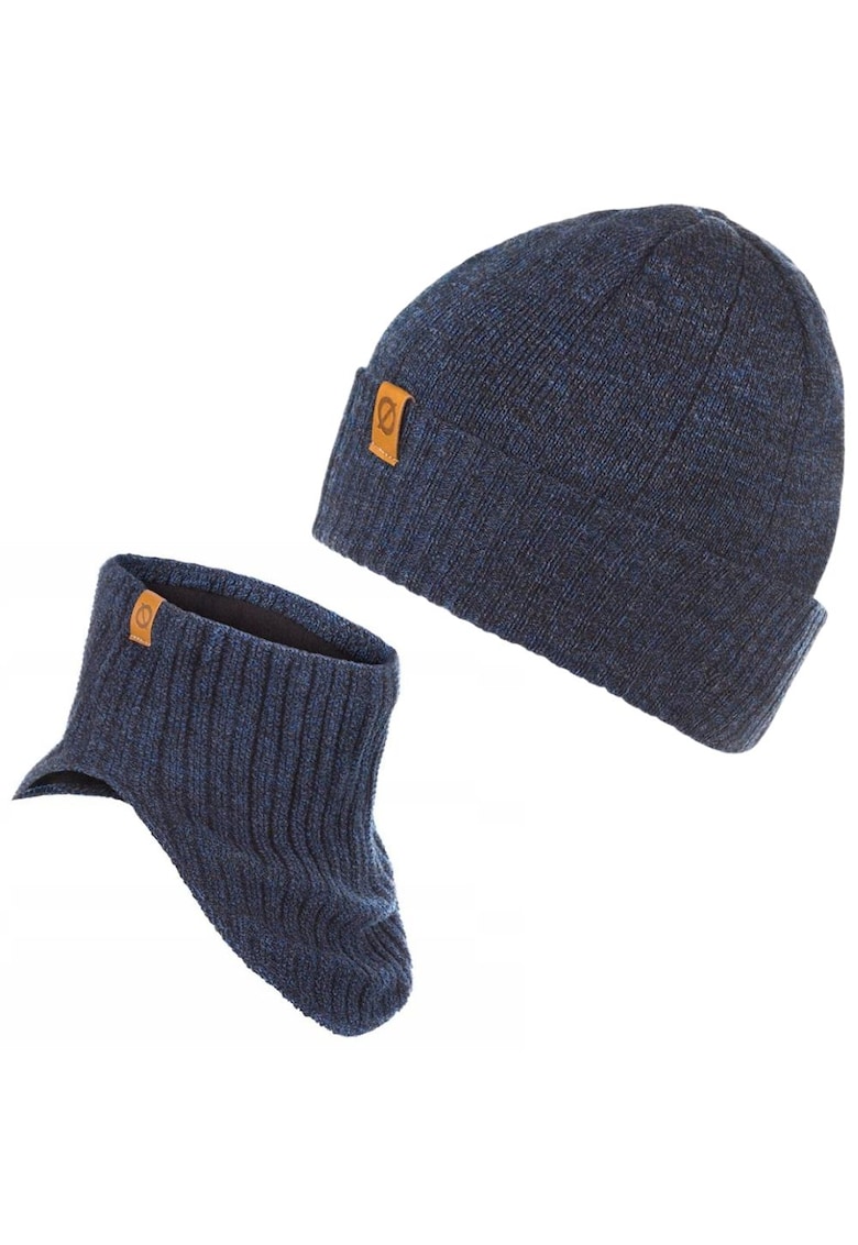 Set caciula + fular tip guler barbati - Brodrene - Acril - Circumferinta 56-60 cm - Fular 25 x 20.5 cm - Bleumarin