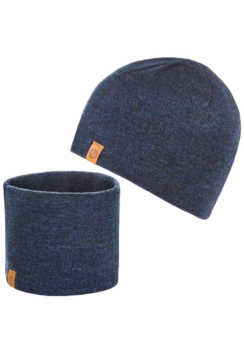 Set caciula + fular tip guler barbati - Brodrene - Acril - Circumferinta 56-60 cm - Fular 27 x 26 cm - Bleumarin