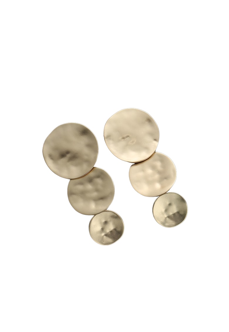 Cercei aurii - cu clips - lungi - cu cercuri - Elena C3 -