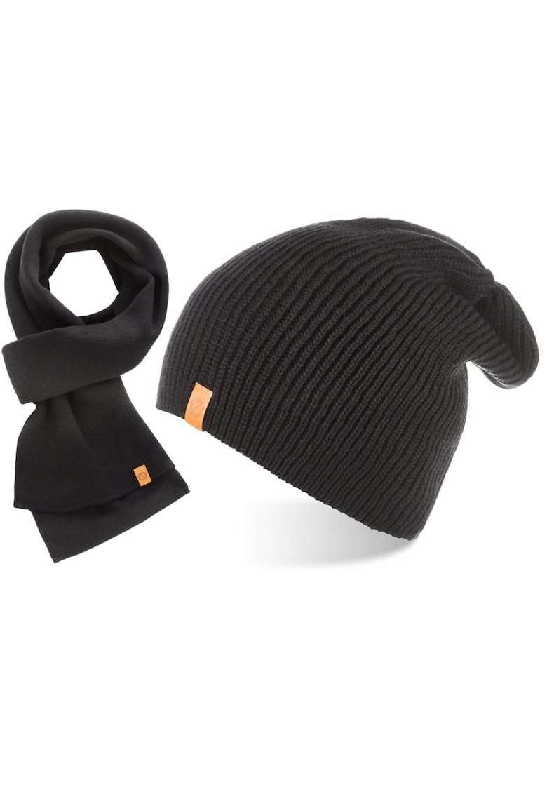 Set caciula si fular barbati Brodrene - Acril - Negru