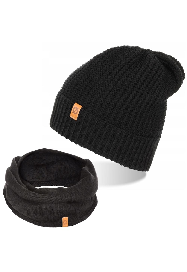 Set caciula si fular barbati Brodrene - Acril - Negru