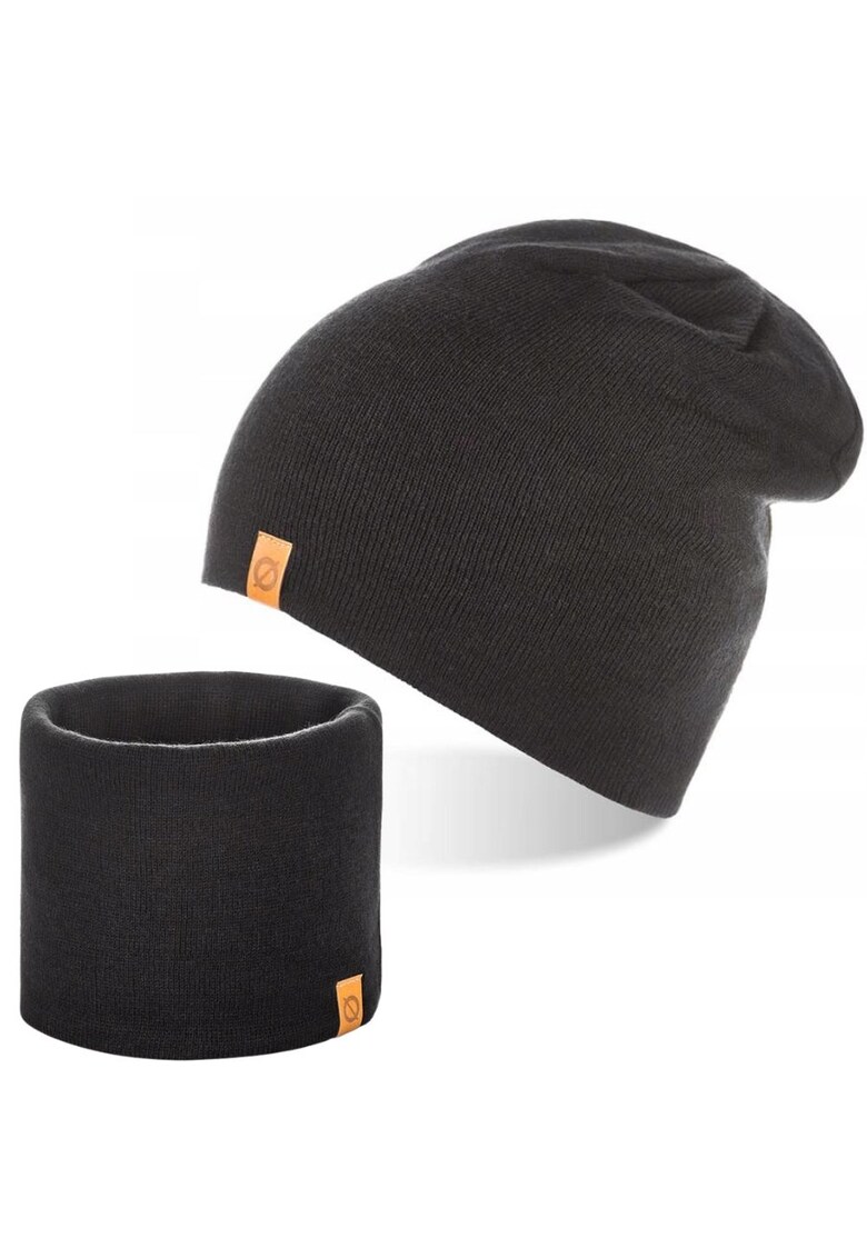 Set caciula cu fular barbati Brodrene - Acril - Negru