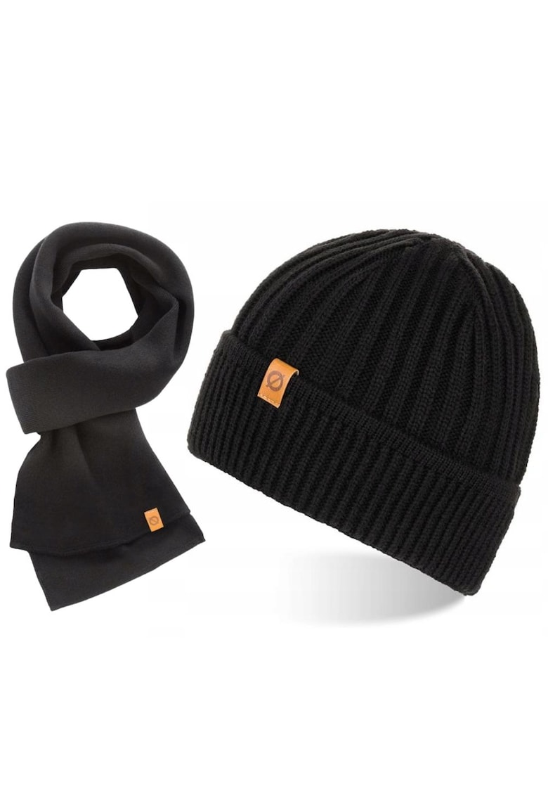 Set caciula cu fular barbati Brodrene - Acril - Negru