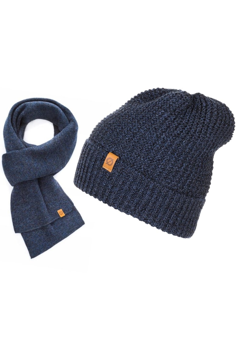Set caciula cu fular barbati Brodrene - Acril - Albastru inchis