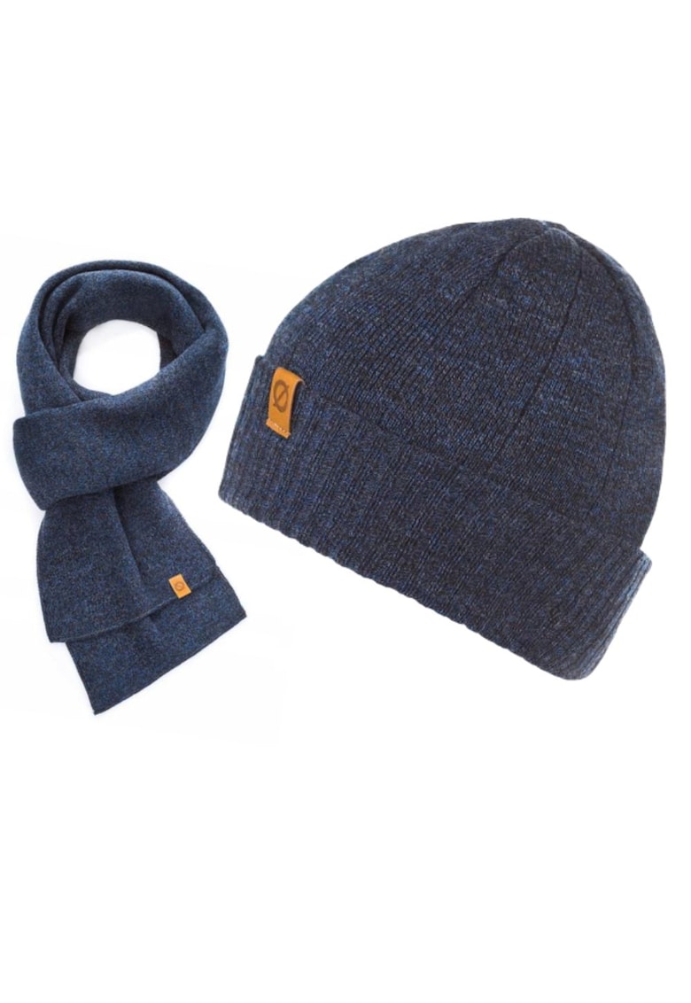 Set caciula cu fular barbati Brodrene - Acril - Albastru inchis