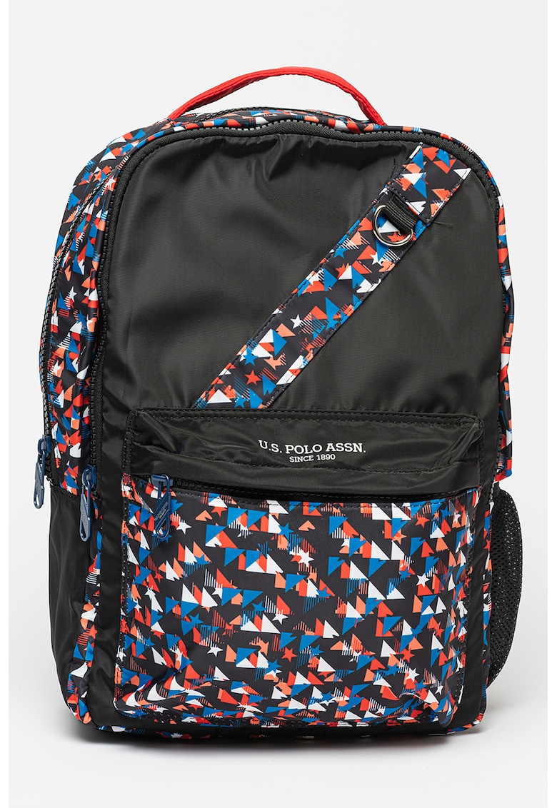 Rucsac cu imprimeu si buzunar frontal cu fermoar