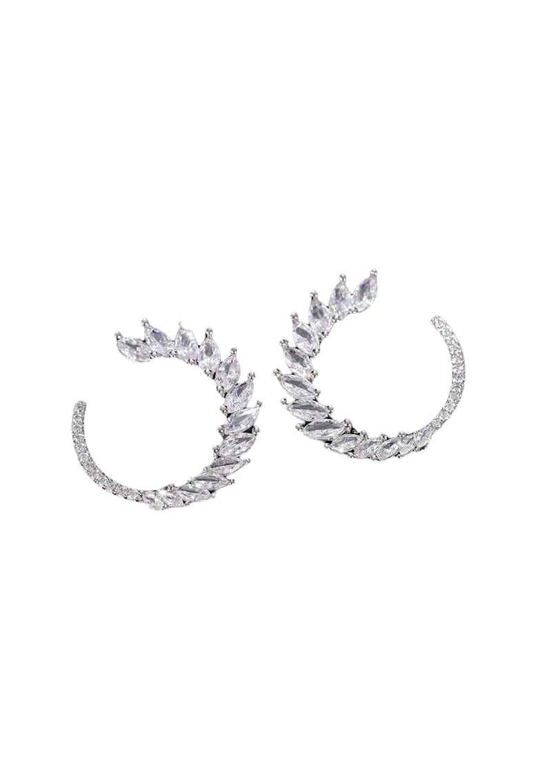 Cercei argintii - rotunzi - cu pietre din zirconiu - Dagny C16 -