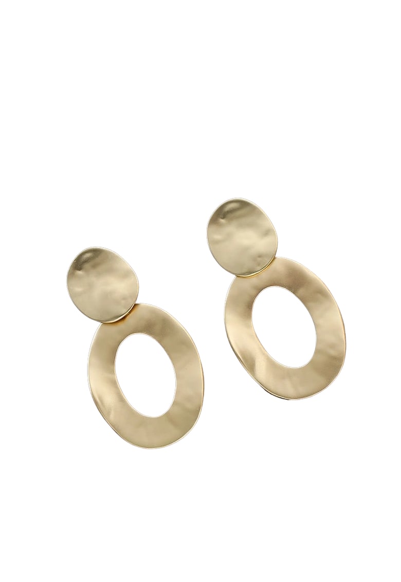 Cercei aurii - cu clips - forma ovala - Edmond C2 -