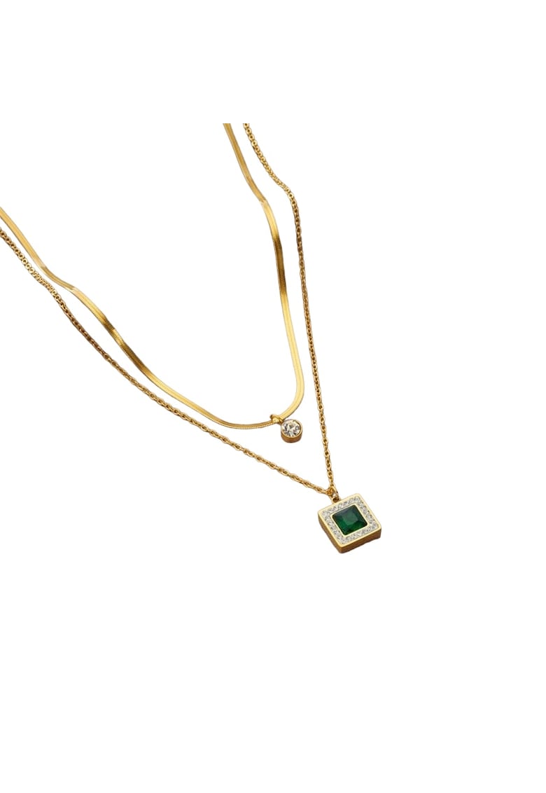 Colier auriu - in 2 straturi - cu pietre - Demi C5 -