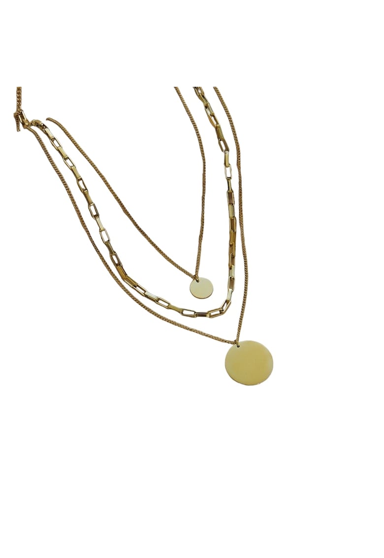 Colier auriu - in 3 straturi - cu banuti - suflat cu aur 18k - Delan C5 -