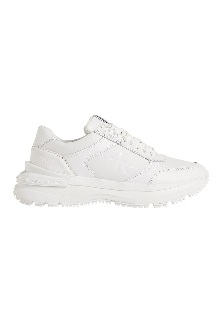 Pantofi sport din piele cu logo in relief