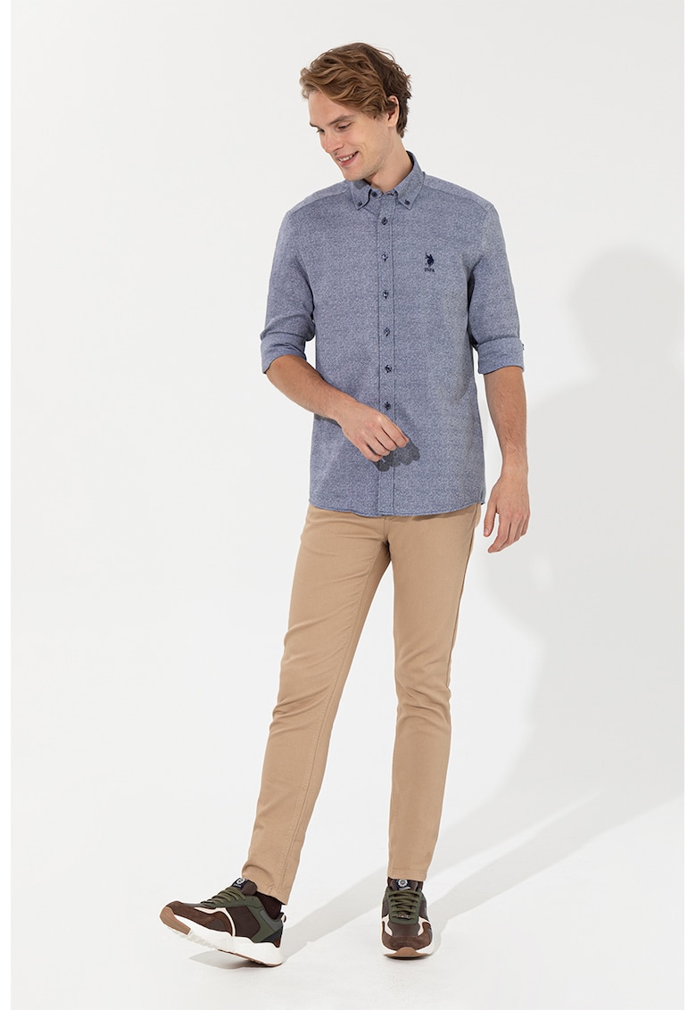 Pantaloni slim fit cu talie medie