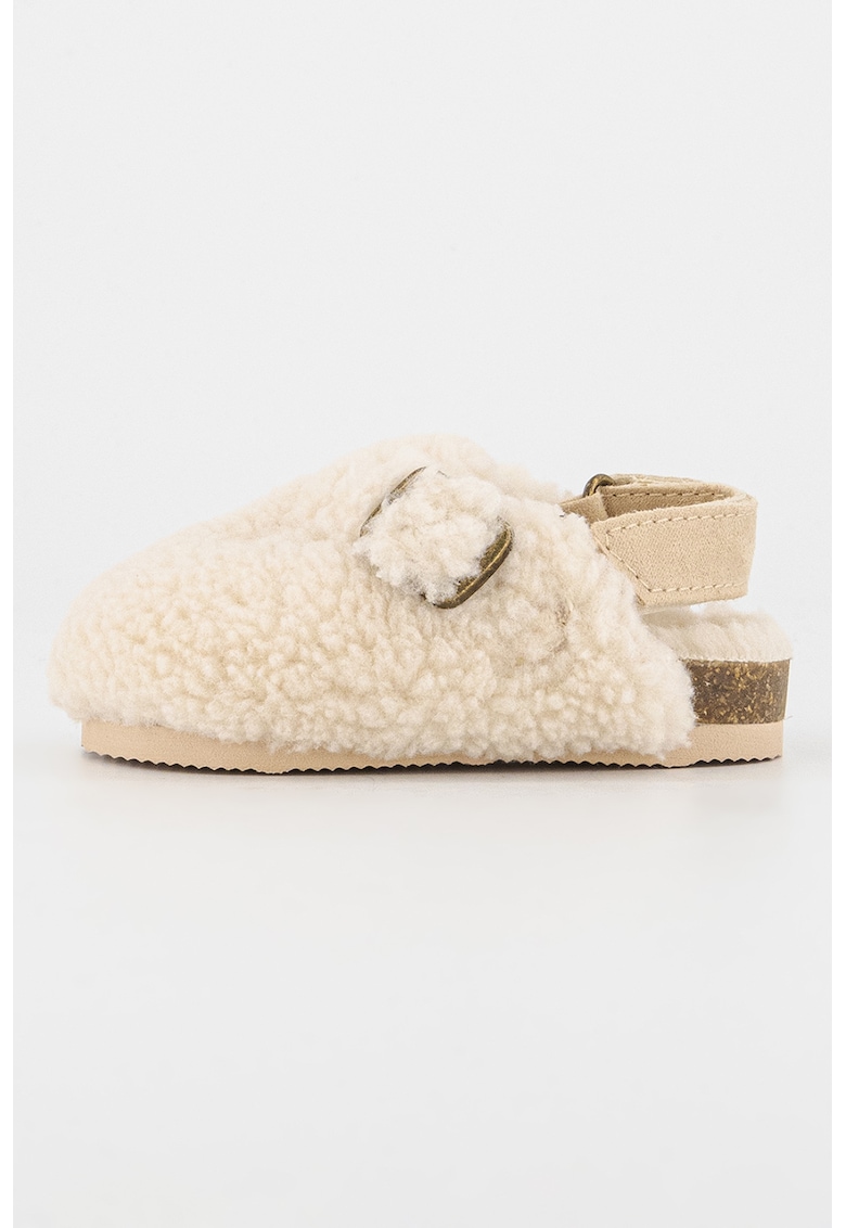 Botosei de blana shearling sintetica cu banda velcro