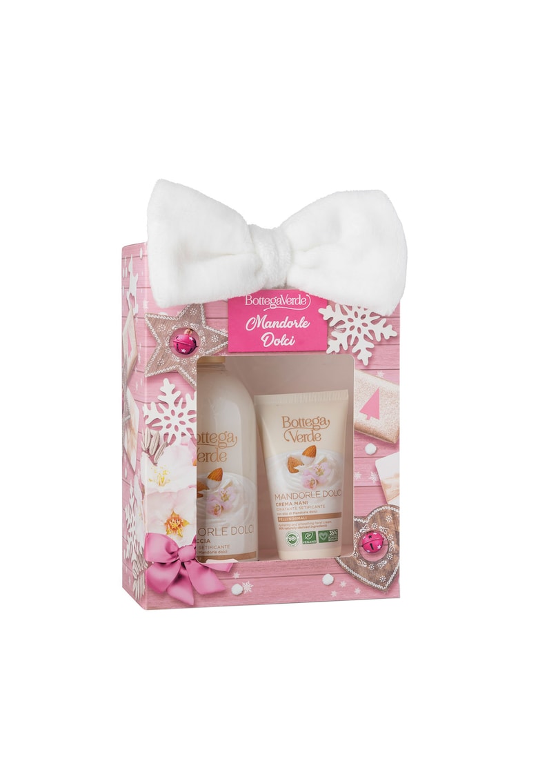 Set cadou Craciun - curatare si hidratare corp - cu ulei de migdale dulci - Mandorle - 400 ML - 75 ML -