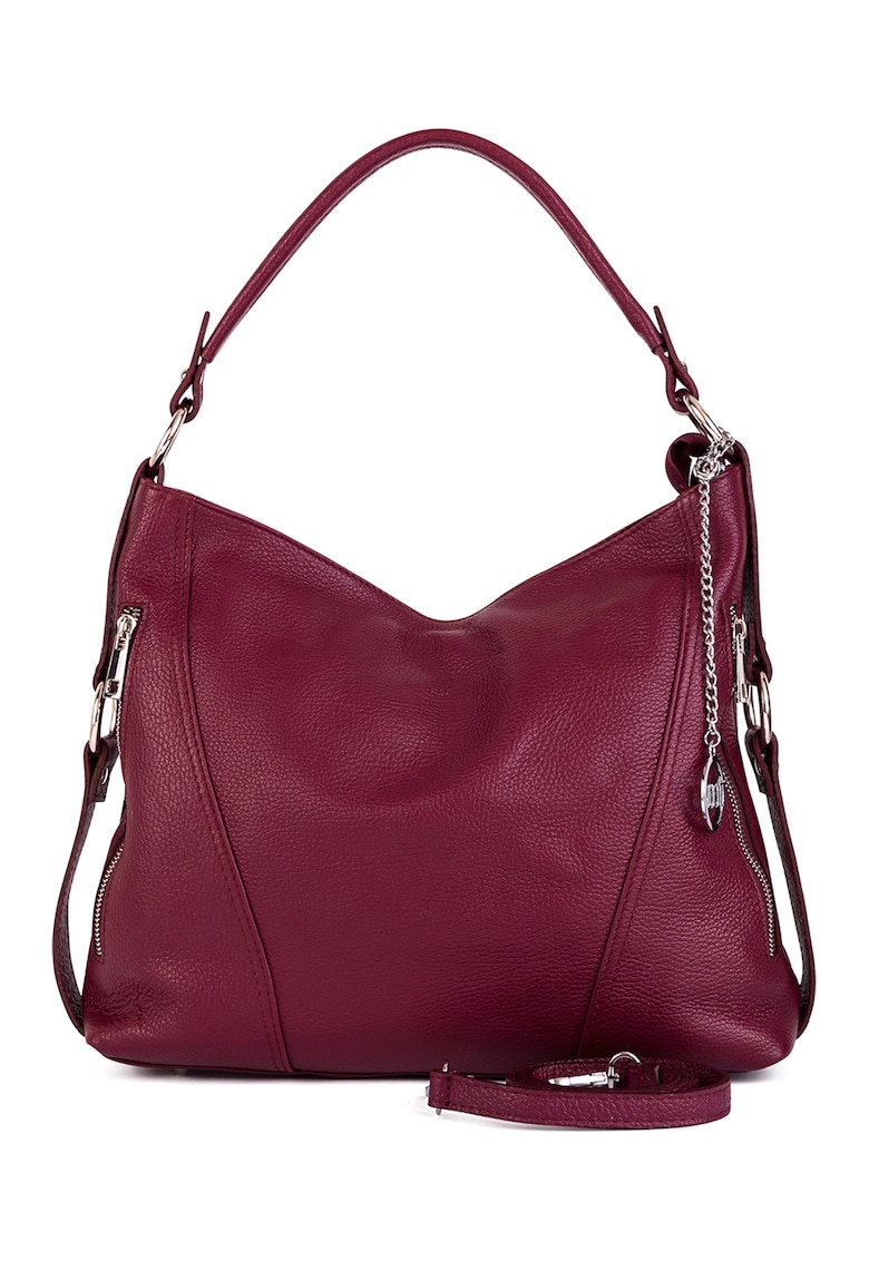 Geanta hobo de piele cu aspect texturat Castello