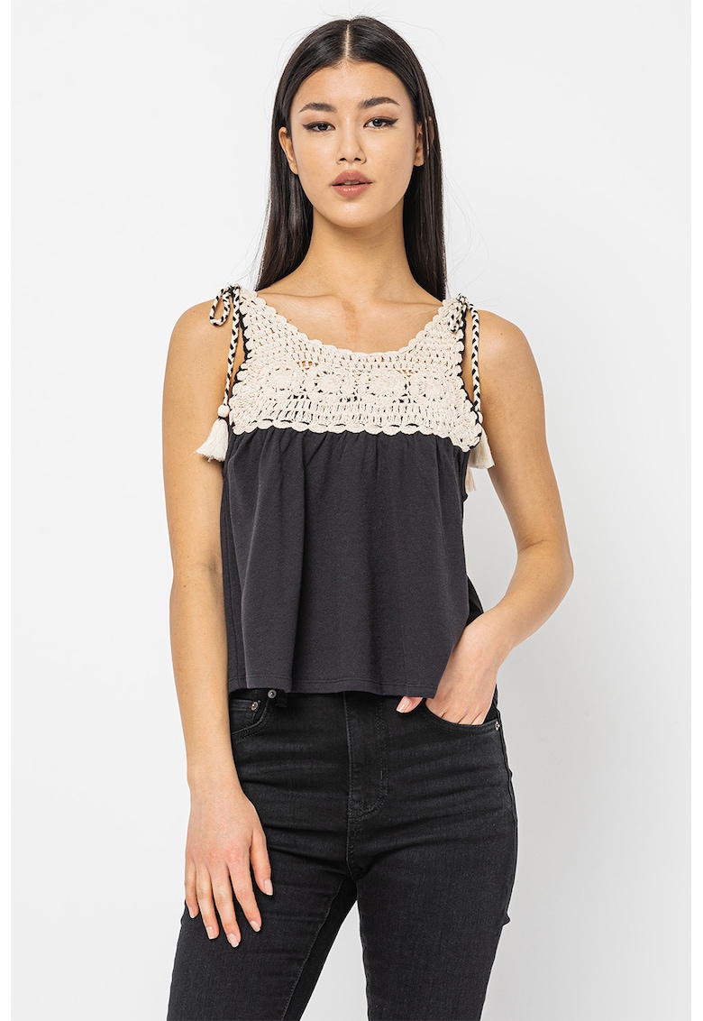 Pepe Jeans London Top cu segmente crosetate orianna