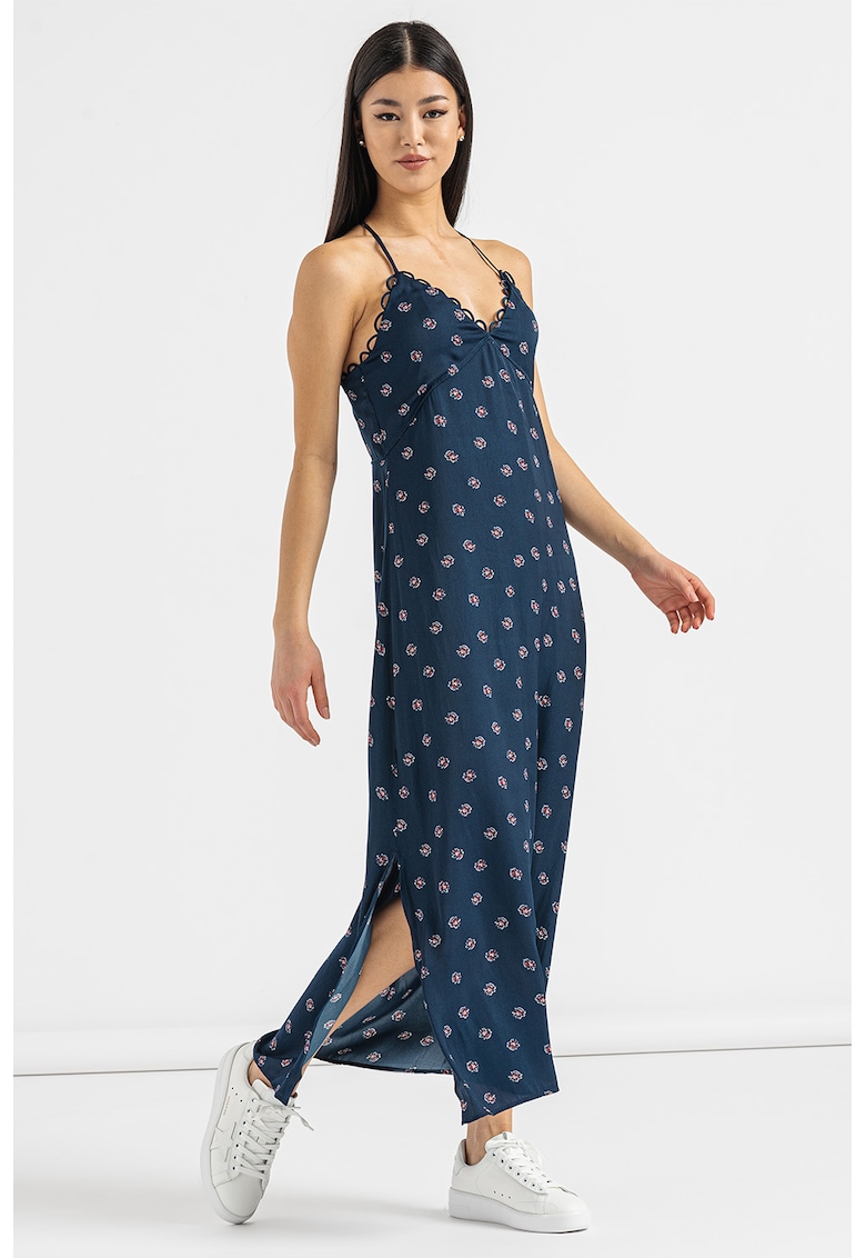 Rochie cu decolteu in V si imprimeu floral Pala