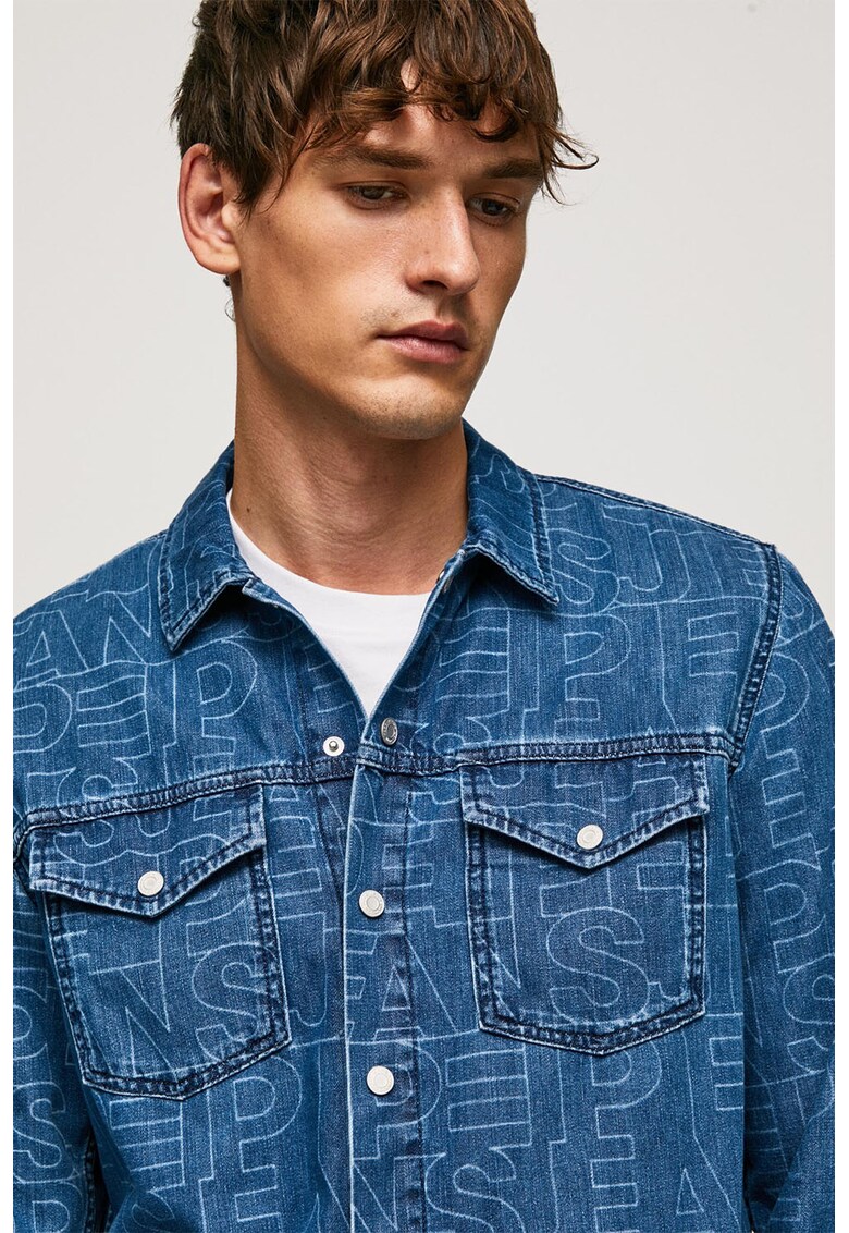 Pepe Jeans London Camasa de denim cu model logo