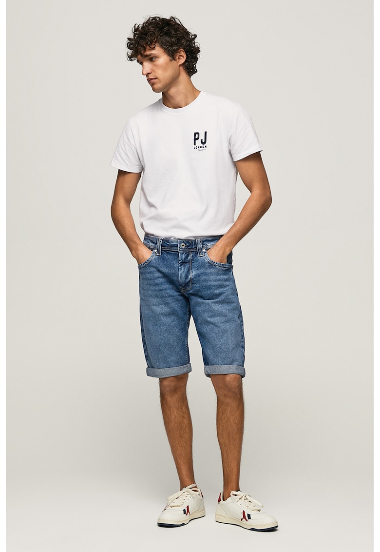 Pantaloni scurti de denim cu 5 buzunare