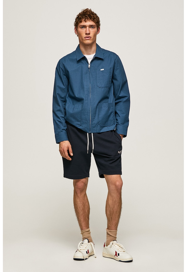 Pantaloni scurti sport cu snur - Bleumarin
