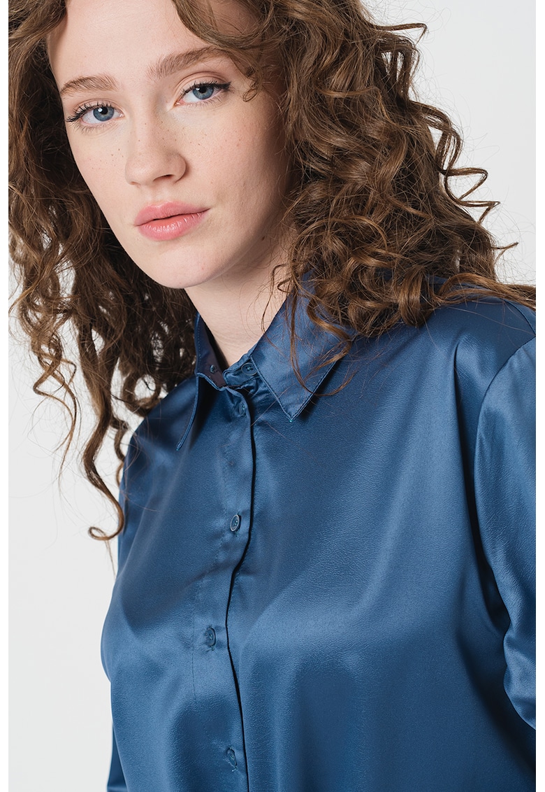 GUESS JEANS Сатинирана риза с връзка на подгъва за Жени GUESS JEANS Сатинирана риза с връзка на подгъва за Жени