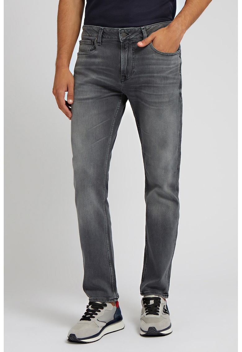 Blugi slim fit cu aspect decolorat Angels - Alb murdar/Gri inchis