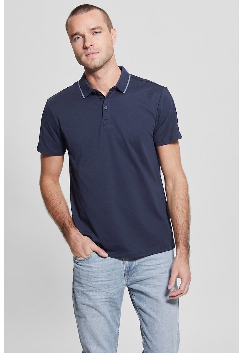 Tricou polo din material pique - Bleumarin