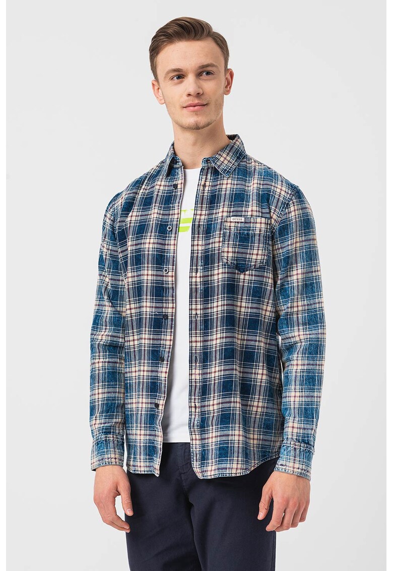 GUESS JEANS Памучна риза на каре за Мъже GUESS JEANS Памучна риза на каре за Мъже