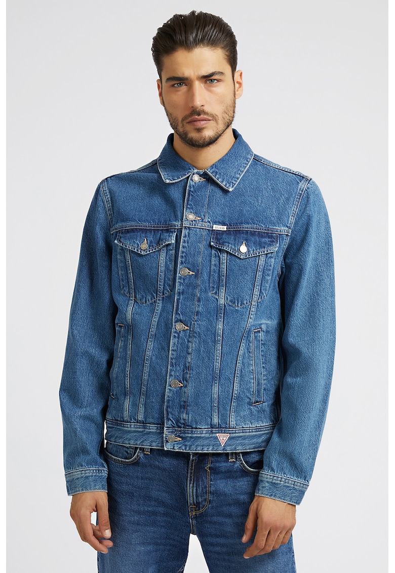 GUESS JEANS Дънково яке с лого за Мъже GUESS JEANS Дънково яке с лого за Мъже