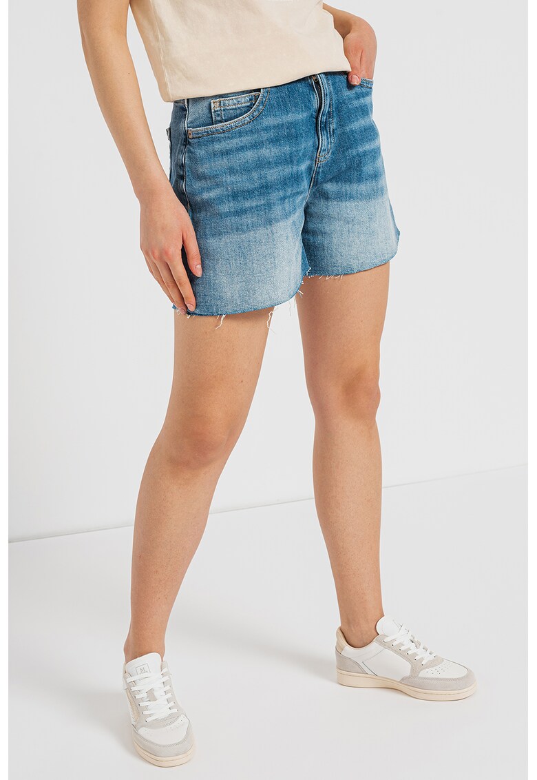 JEANS - Pantaloni scurti din denim cu aspect decolorat