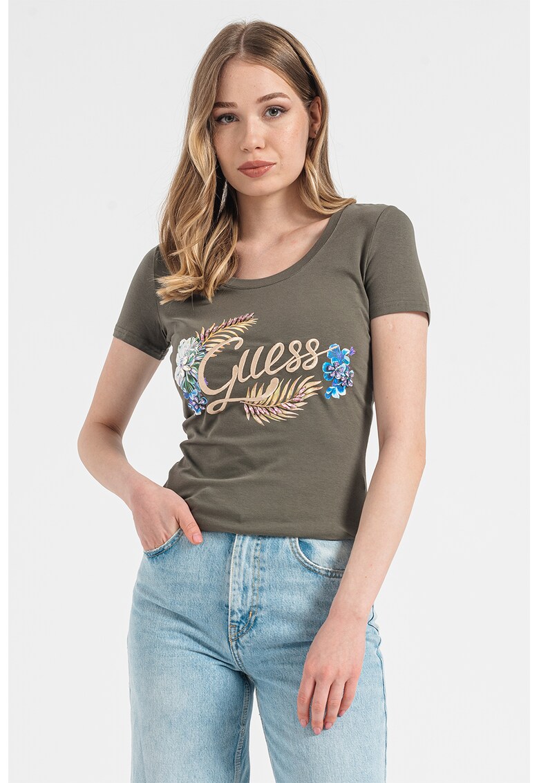 GUESS JEANS Тениска по тялото с лого за Жени GUESS JEANS Тениска по тялото с лого за Жени