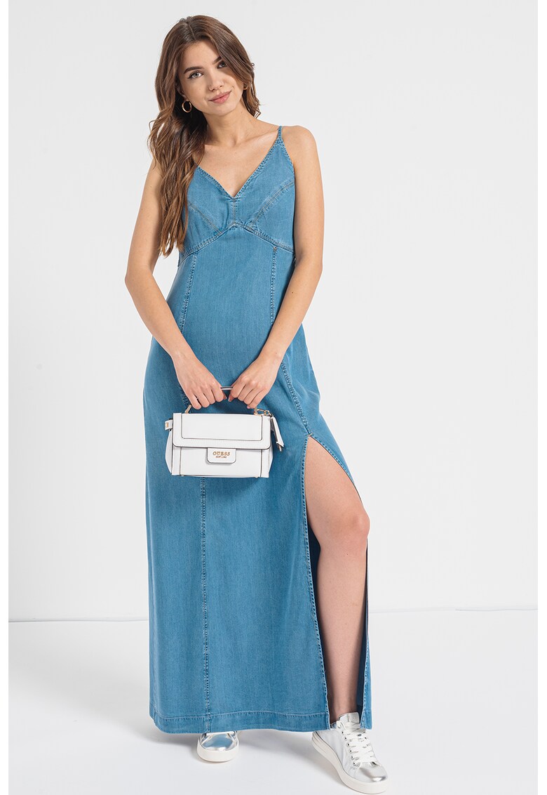 Rochie maxi de denim cu slit