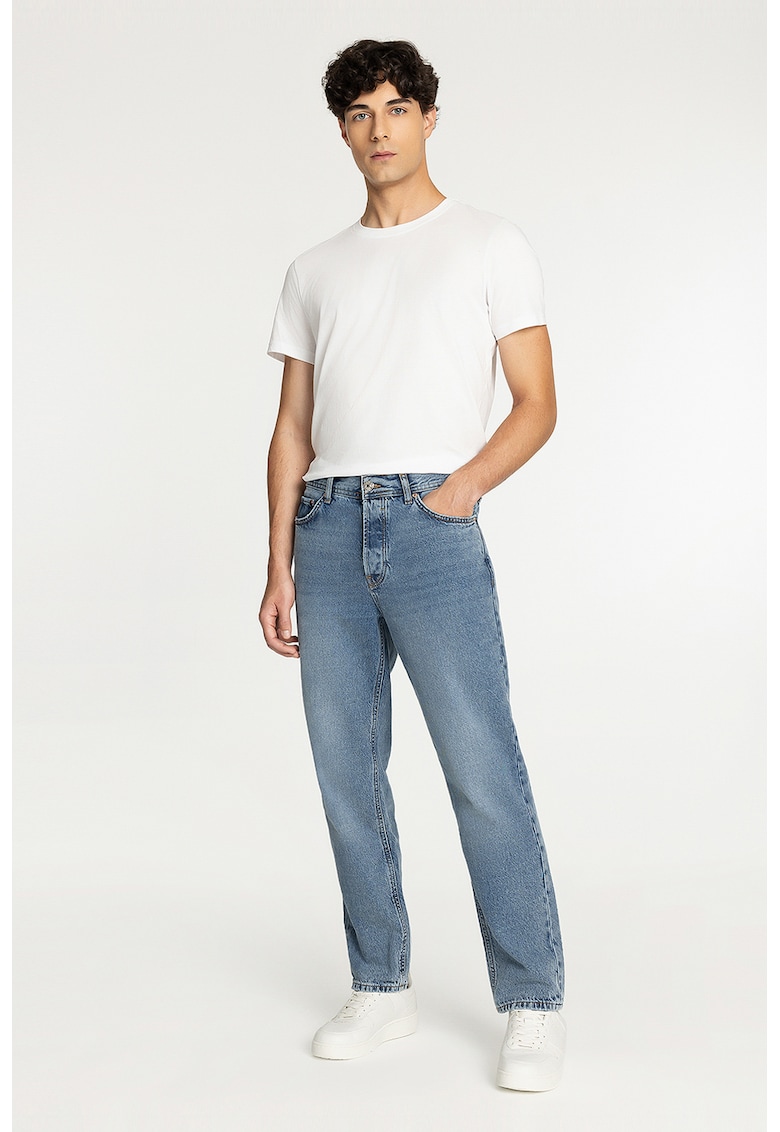 Blugi regular fit cu talie medie - Albastru deschis