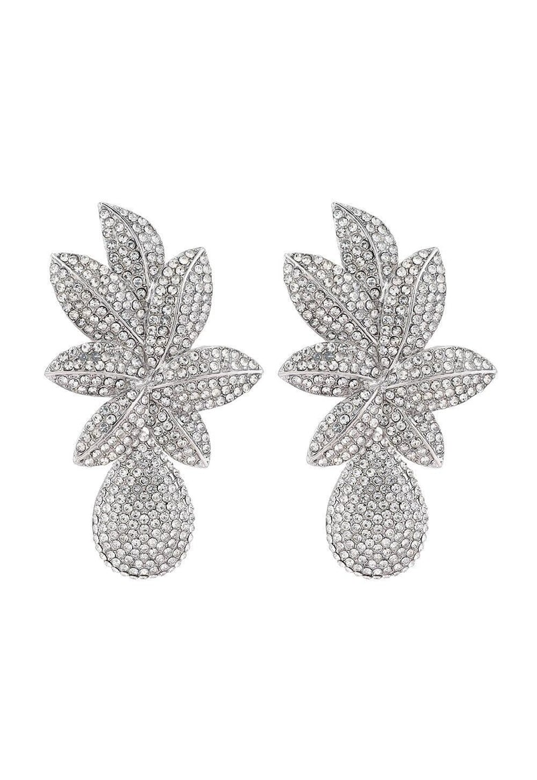 Cercei argintii - forma de floare - cu pietre - Enevold C3 -