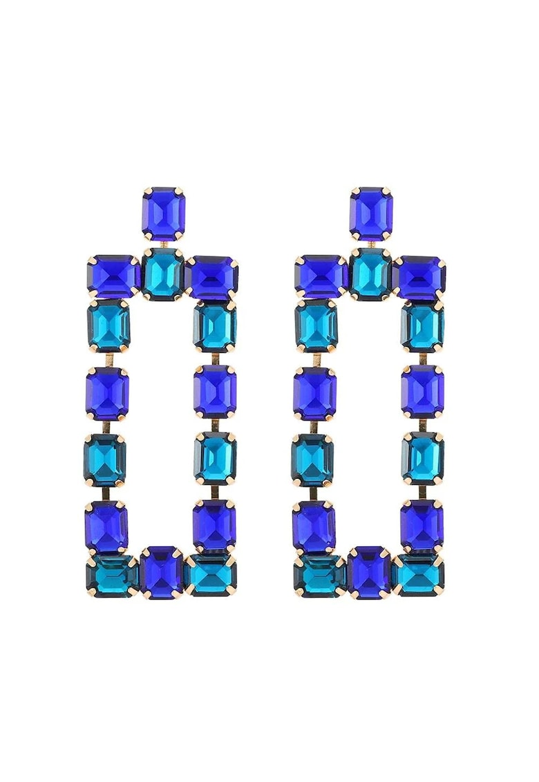Cercei aurii - drepunghiulari - cu pietre albastre - Enola C4 - Cercei aurii - drepunghiulari - cu pietre albastre - Enola C4 -