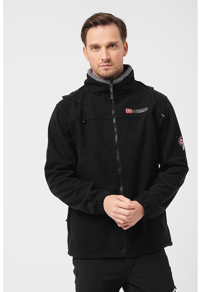 Jacheta din material fleece cu detaliu cu logo brodat Tamazonie