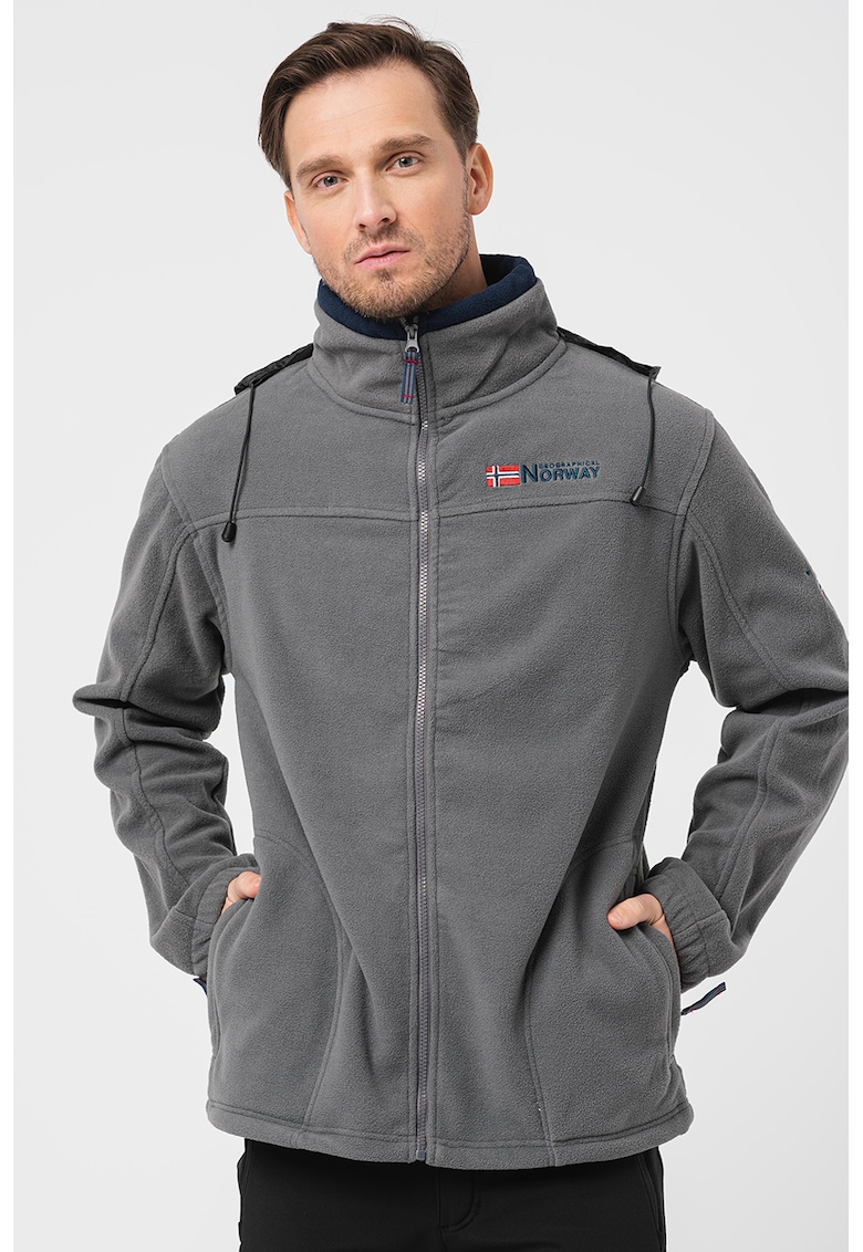 Jacheta din material fleece cu detaliu cu logo brodat Tamazonie