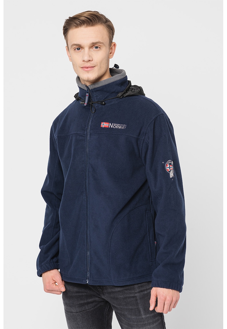 Jacheta din material fleece cu detaliu cu logo brodat Tamazonie