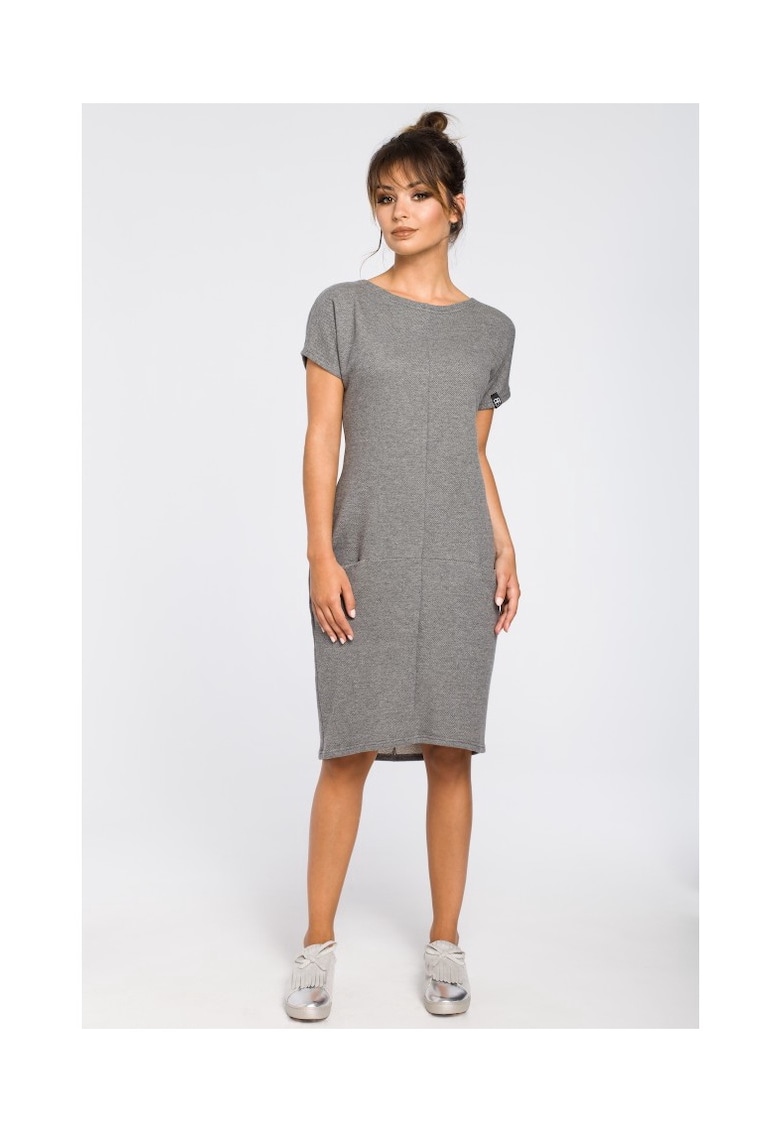 Rochie - Bumbac Poliester - Gri - Gri