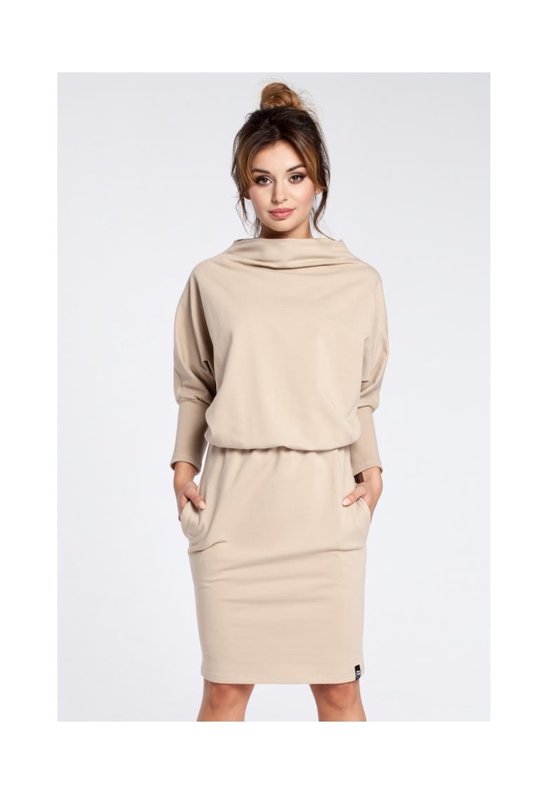 Rochie - Bumbac/Elastan - Bej - L-XL