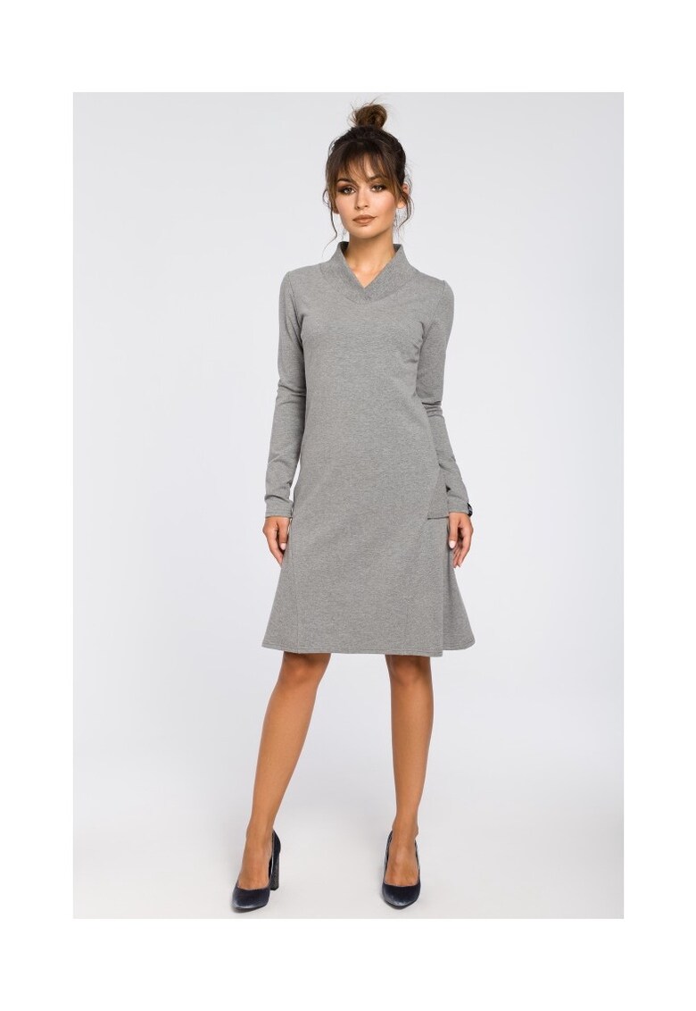 Rochie - Bumbac - Elastan - Gri