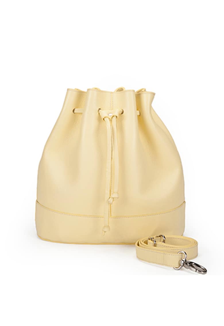 Geanta dama piele - Saculet mic - crem - 30x12x30 cm