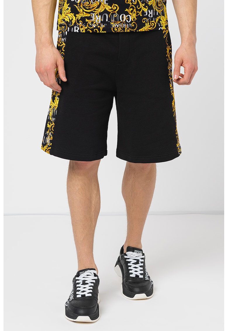 Pantaloni scurti cu imprimeu logo si snur