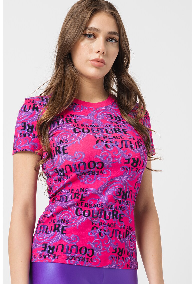 Versace Jeans Couture Тениска с овално деколте и лого за Жени Versace Jeans Couture Тениска с овално деколте и лого за Жени